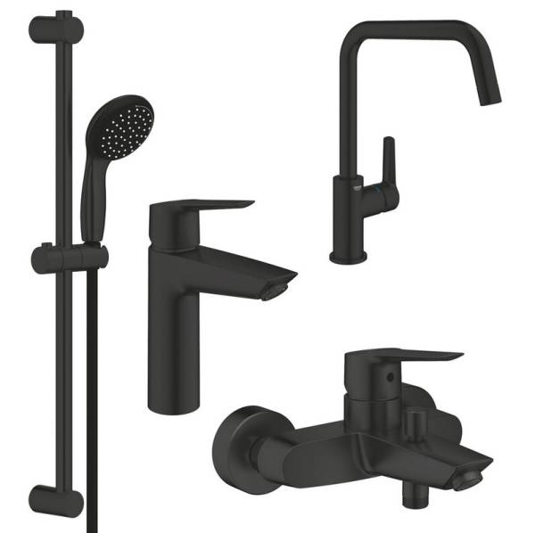 Набір змішувачів Grohe QuickFix Start Black UA303301MK для ванної та кухні